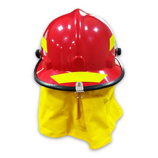 Capacete de bombeiro termoplástico VM com resistência a impactos e chamas, ideal para proteção em combate a incêndios