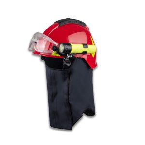 Capacete Tytan Neo para combate a incêndio, com protetor facial, ventilação, jugular e protetor de nuca em Nomex
