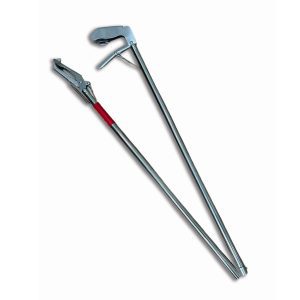 Pinção para captura de répteis em aço inox com 1,5 metro de comprimento.