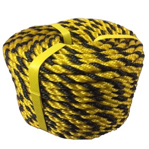 Corda Polietileno Torcida Preto Amarelo 12 mm 100 m