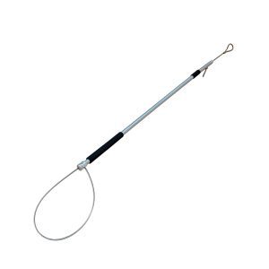 Laço Cambão Lutz Aço Inox 150 cm com trava de segurança para manejo e contenção de animais.