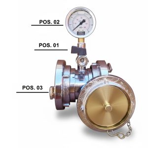 Medidor de pressão estática e dinâmica com manômetro e engate Storz 2½