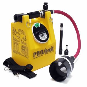 Sistema portátil PROPAK de combate a incêndio com gerador de espuma TFT e tanque de 10 litros.