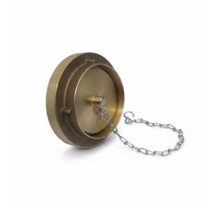 Tampão cego com corrente em latão para redes de hidrantes