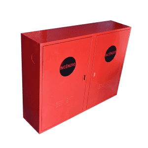 abrigo mangueira 120x90x30 porta dupla aço com visor incêndio