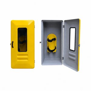 Abrigo de EPR Máscara Autonoma Parede em Fibra PRFV com visor e suporte para cilindro