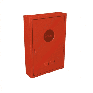abrigo mangueira aço 90x60x30 sobrepor vermelho com visor incêndio