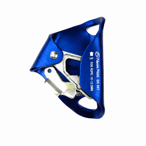 Ascensor ventral blocante para cordas de 10 mm a 12,5 mm em duralumínio anodizado
