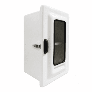 Armário para medicamentos em fibra de vidro 40x40x30 com visor e fechadura inox