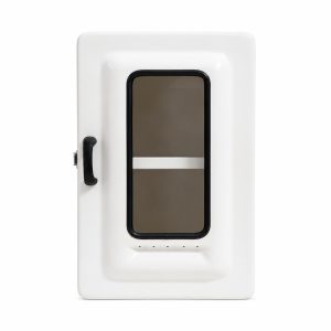 Armário para medicamentos em fibra de vidro 60x32x25 com visor e fechadura inox