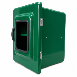 Armário para EPI em fibra de vidro 40x40x30 com visor acrílico e proteção UV