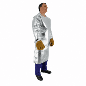Avental Aluminizado com Pala e Manga em Alf Tiger para proteção contra calor radiante e altas temperaturas industriais