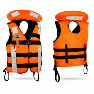 Colete Salva-Vidas Classe IV Vertical Completo homologado pela Marinha do Brasil com fita refletiva e lâmpada sinalizadora