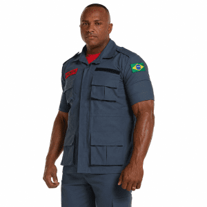 Gandola Tática Bombeiro Civil Manga Curta VDP em tecido RIPSTOP com quatro bolsos frontais