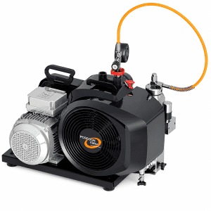 Compressor Bauer Poseidon PE100 E com Horímetro para enchimento de cilindros de mergulho e equipamentos respiratórios até 300 bar