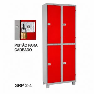 Armário Roupeiro para Equipamentos 04 Portas com pitão para cadeado